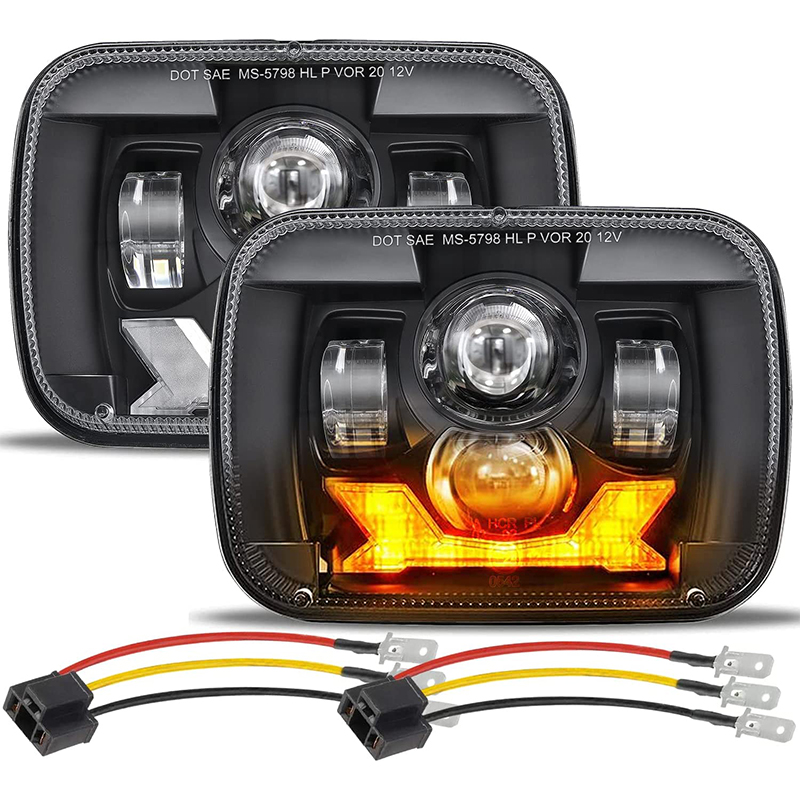 Outdoor Camping Jeep - 5x7 7x6 LEDヘッドライト 9600LM 180W DOT