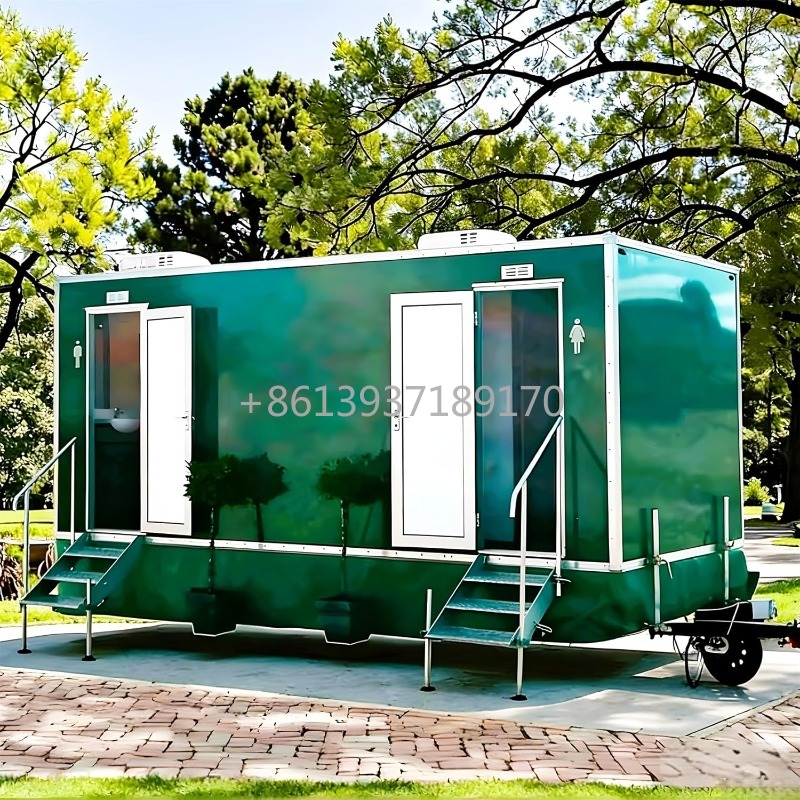 Outdoor Camping Trailer - 移動式トイレトレーラー（洗面台とシャワー付き）屋外キャンプ用トイレトレーラー、大型イベントやフェスティバル用のポータブルトイレ ​ ​
