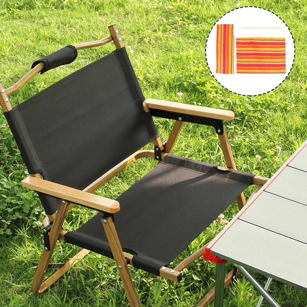 Outdoor Camping Folding Chair - 交換可能なディレクターチェア用キャンバス製折りたたみ式ポータブルアウトドアキャンプチェアシートカバー布1セット