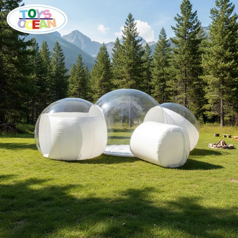 Outdoor Camping House - カスタマイズ可能な2ベッドルームバブルハウスホテルPVCインフレータブル透明バブルテント、屋外キャンプに最適