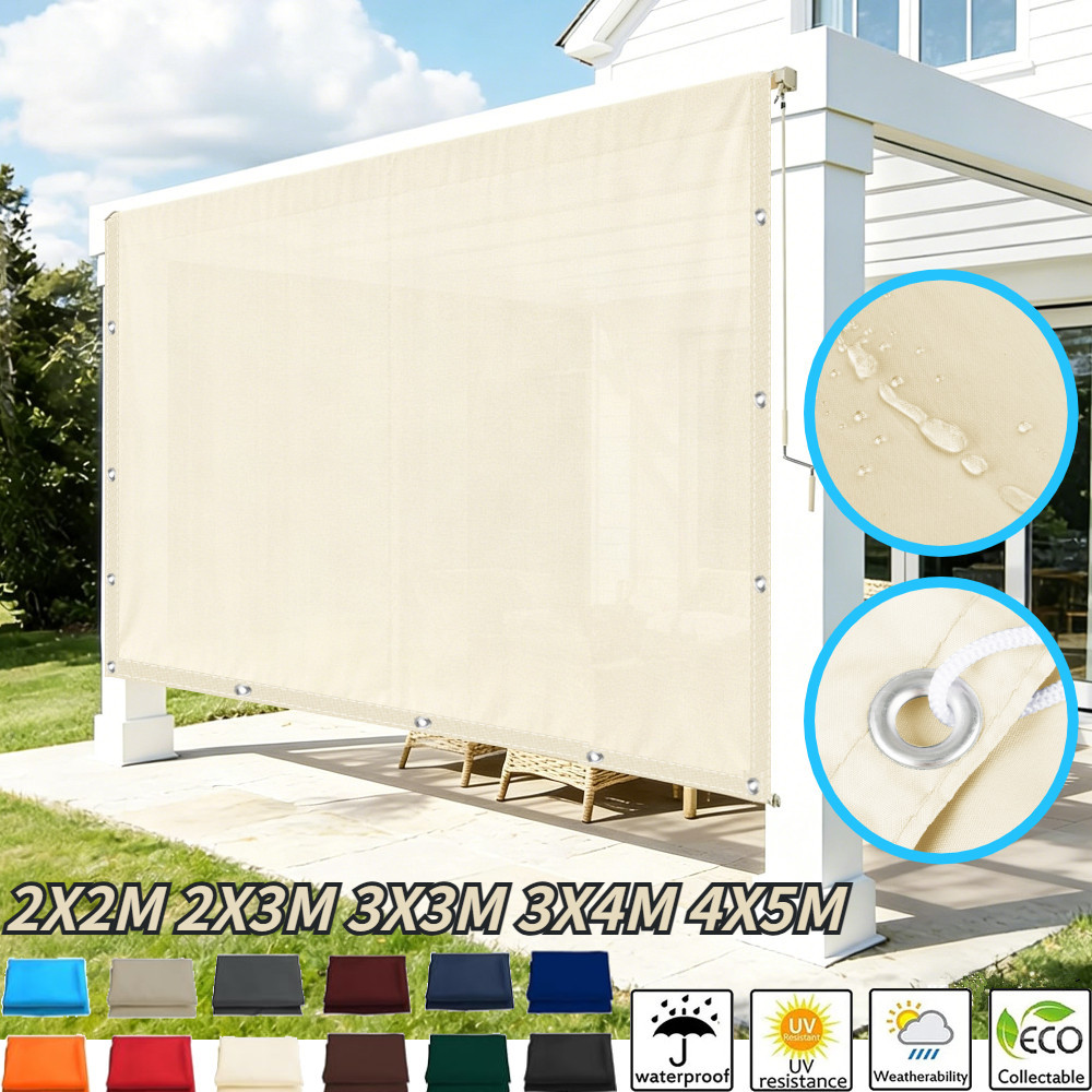 Outdoor Camping Tarp - 5x4m 4x3m 3x2m ガーデンサンシェードセイルネット防水タープテントグロメットメッシュキャンプ用オーニングシェルター屋外パティオヤードパビリオン