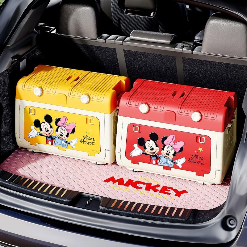 Outdoor Y Camping - ディズニー正規認定アウトドアキャンプ収納ボックス ミッキーとミニー カーオーガナイザー 車用折りたたみトランク 大型かわいい収納ボックス