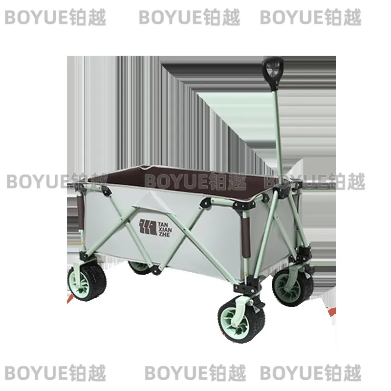 Outdoor Camping Trailer - 屋外用折りたたみ式ポータブルキャンプトロリーテーブルボード、キャンプピクニック用ロッドハンドプルトレーラー