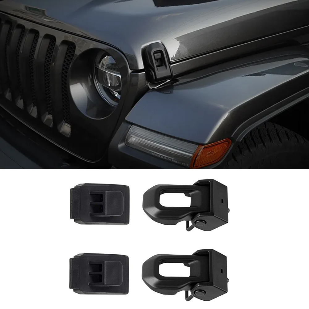 Outdoor Camping Jeep - 2 個の車用ロックフードキャッチラッチ、アクセサリー付き、ジープラングラー JL 2018-2026 自動車外装アクセサリー用