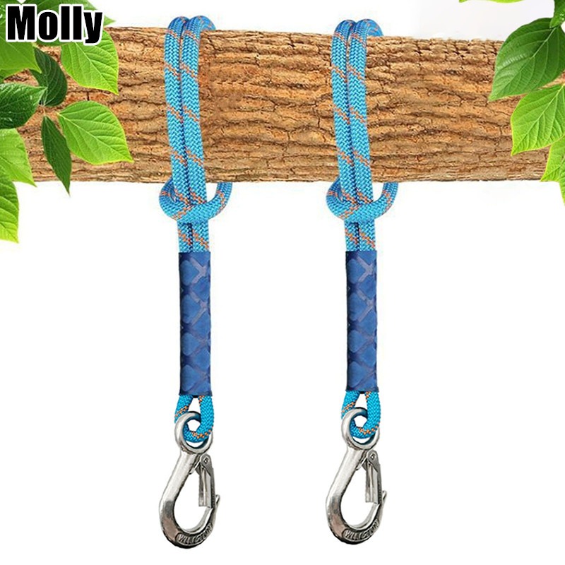 Camping Rope - 1pc 高耐久ナイロンサスペンションロープ、金属フック付きハンモックや木製ブランコ用吊り下げストラップ、キャンプ用ハンモックロープ