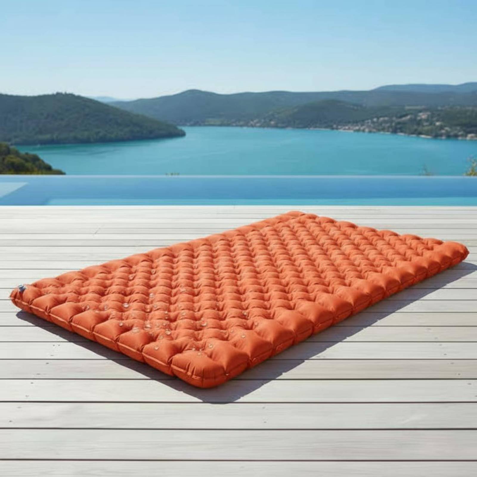 Outdoor Camping Rugs - インフレータブルキャンプマットナイロン TPU インフレータブルスリーピングパッドダブルスリーピングパッド耐湿性アウトドアギア防水