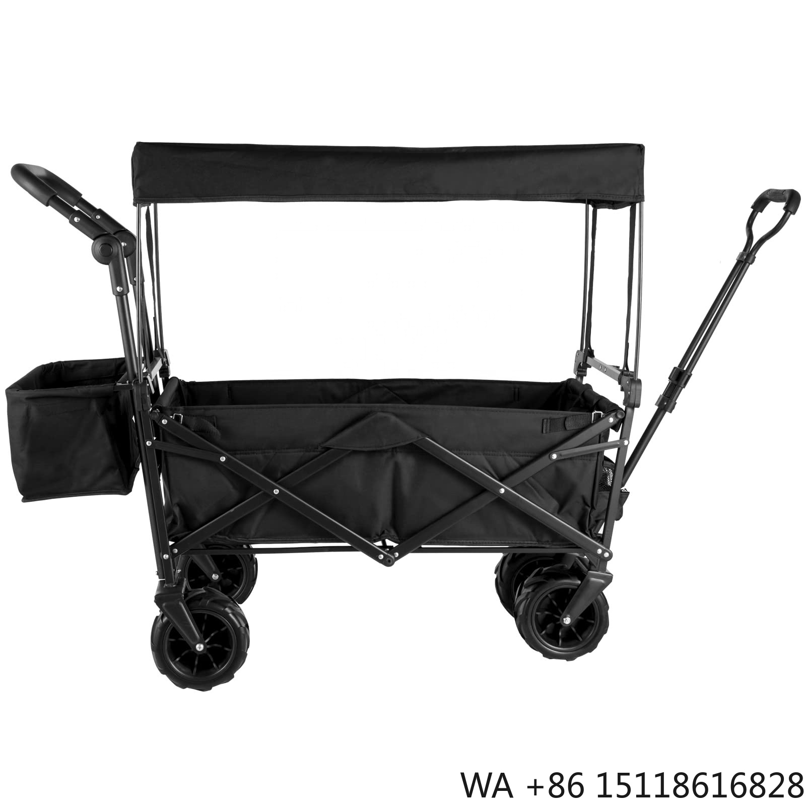 Outdoor Camping Canopy - 屋外キャンプ用折りたたみ式ユーティリティカート、折りたたみ式キャノピーとカップホルダー付きカート、折りたたみ式トロリー