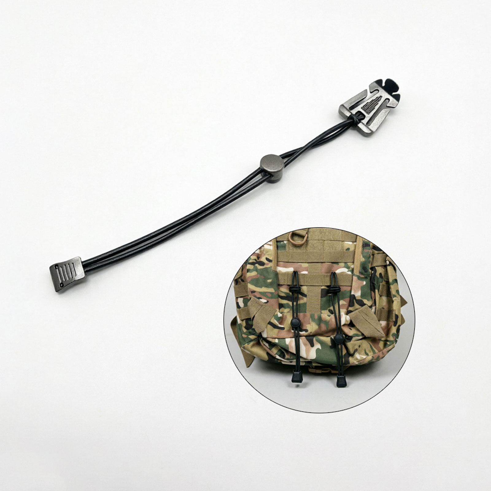 Camping Rope - 懐中電灯クリップ屋外バックパック弾性ロープ固定バックルキャンプ用品ハイキングポール固定タイコードロープ外部バックル