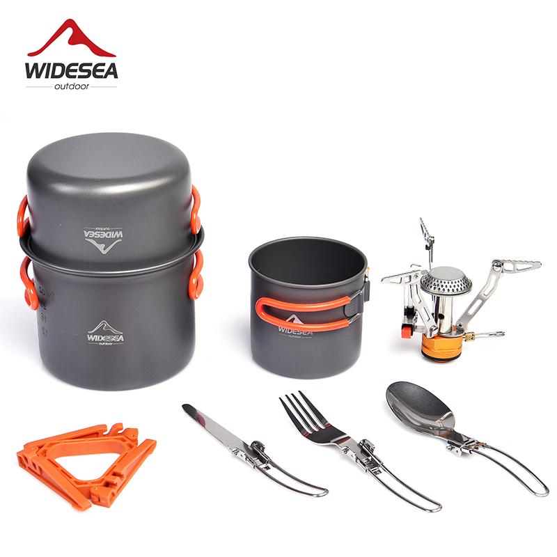 Outdoor Y Camping - 幅のキャンプ用調理器具セット、屋外食器用品用品、バーナーストーブ、折りたたみナイフ、フォーク、ポータブルポットスーツ、縦型カップ