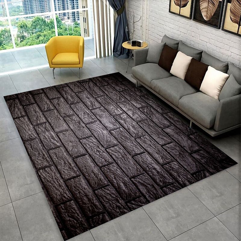 Outdoor Camping Mats Large - レトロなレンガ風ストーン柄大型ラグ、滑り止め加工の耐久性のあるカーペット、寝室、リビングルーム、ソファ、玄関マット、家の装飾、フロアマット、ギフトに最適