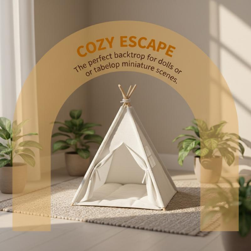 Outdoor Camping House - 1:12スケール キャンプテントモデル 装飾用 模擬屋外テント飾り Ob11ドール用 小型テント