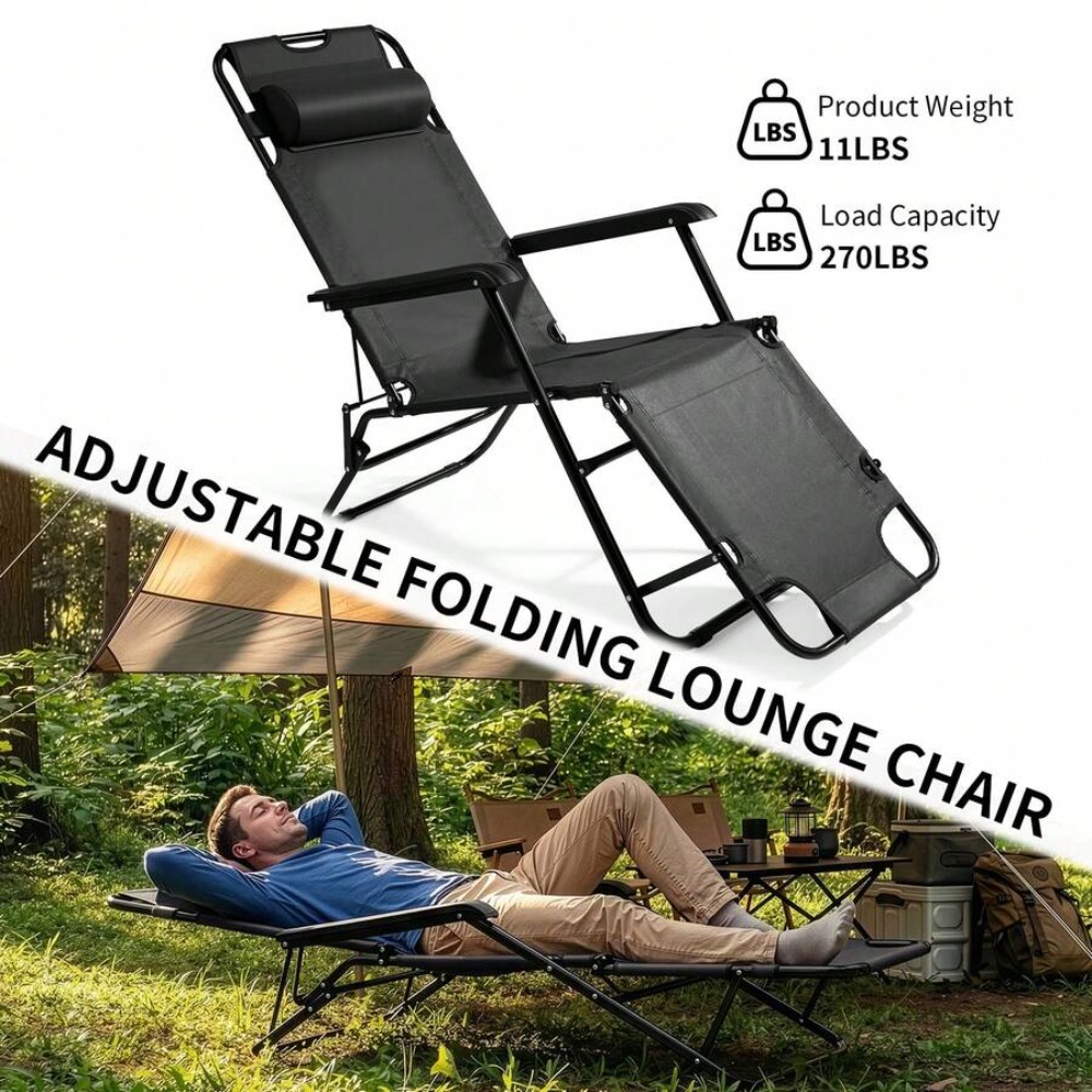 頑丈なポータブルキャンプチェア（フットレスト付き）、ビーチや - Outdoor Camping Folding Chair のレビューと価格