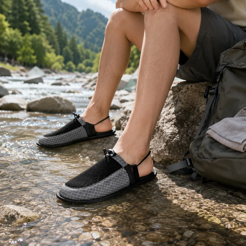 携帯用折りたたみ式トラベルスリッパ 男女兼用 滑り止め 速乾 - Outdoor Camping Slippers のレビューと価格