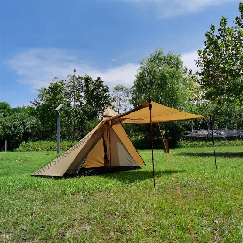 煙突付き四面キャンプテント、薪ストーブ用ピラミッド型ホットテ - Outdoor Camping On Youtube のレビューと価格