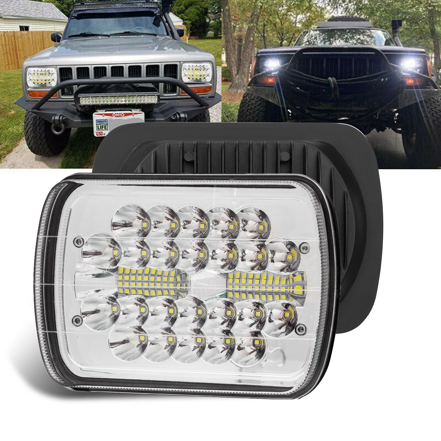 7x6 5X7インチ スクエア 7インチ 車用LEDヘッドラ - Outdoor Camping Jeep のレビューと価格