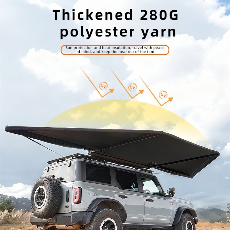屋外キャンプ用180度扇形日よけテント 新型ダブルポールモデ - Outdoor Camping Car Tent のレビューと価格