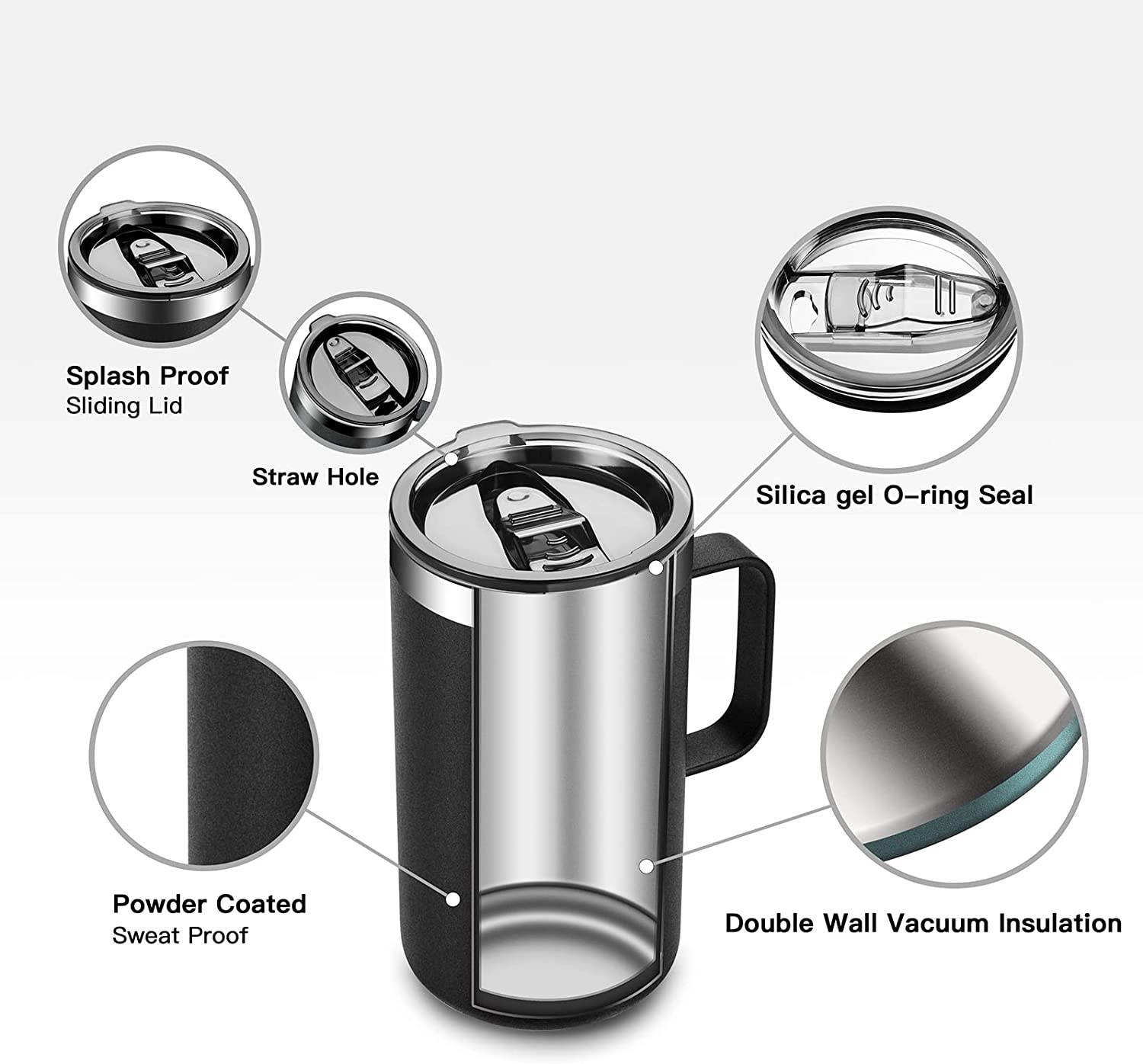 旅行用ステンレス鋼漏れ防止魔法瓶、断熱カップ、コーヒーカップ - Vacuum Insulated Flask のレビューと価格