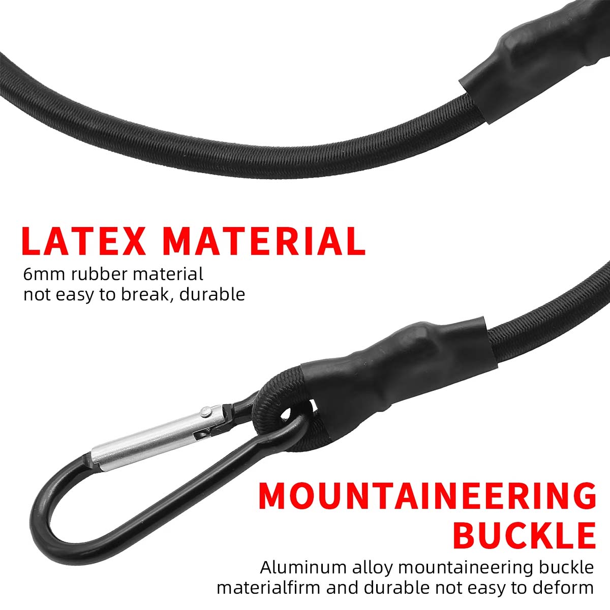 1 個の弾性バンジーコード、カラビナフック付き、キャンプ荷物 - Camping Rope のレビューと価格