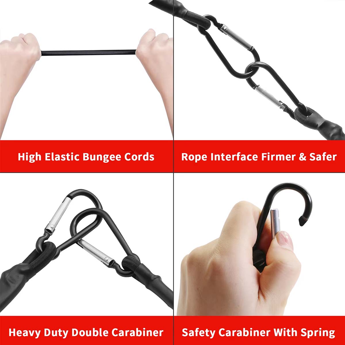 1 個の弾性バンジーコード、カラビナフック付き、キャンプ荷物 - Camping Rope のレビューと価格