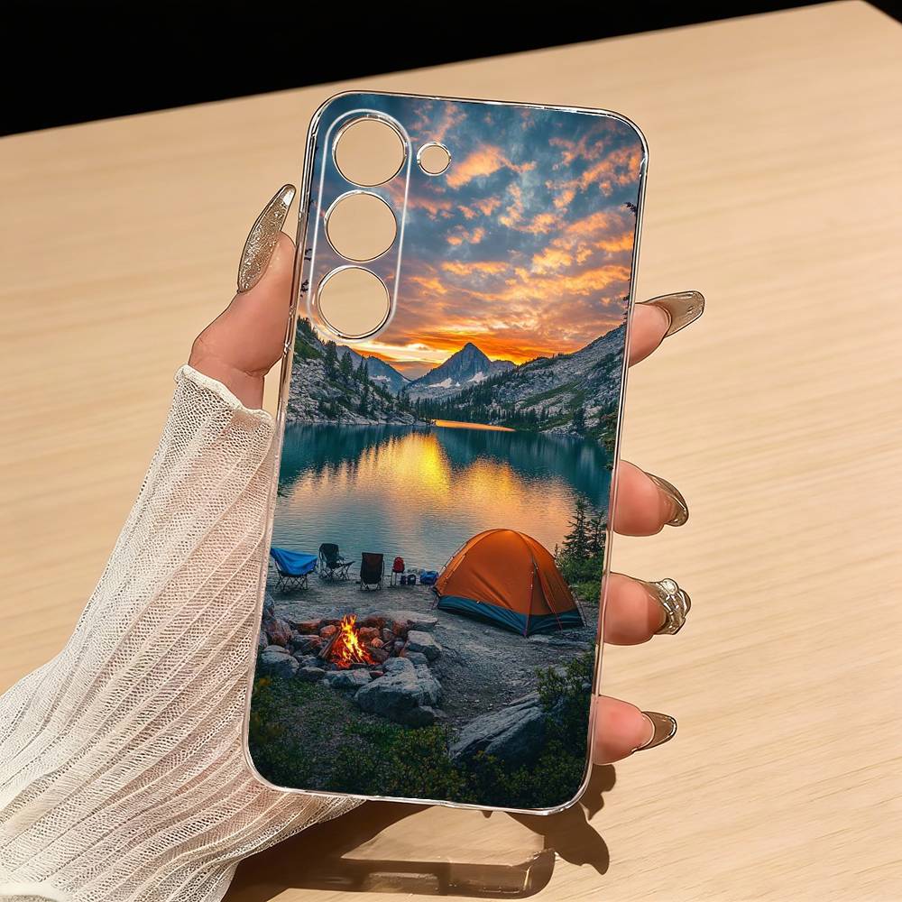 山と自然をテーマにしたアウトドアキャンプ用スマートフォンケー - Outdoor Camping Anime のレビューと価格