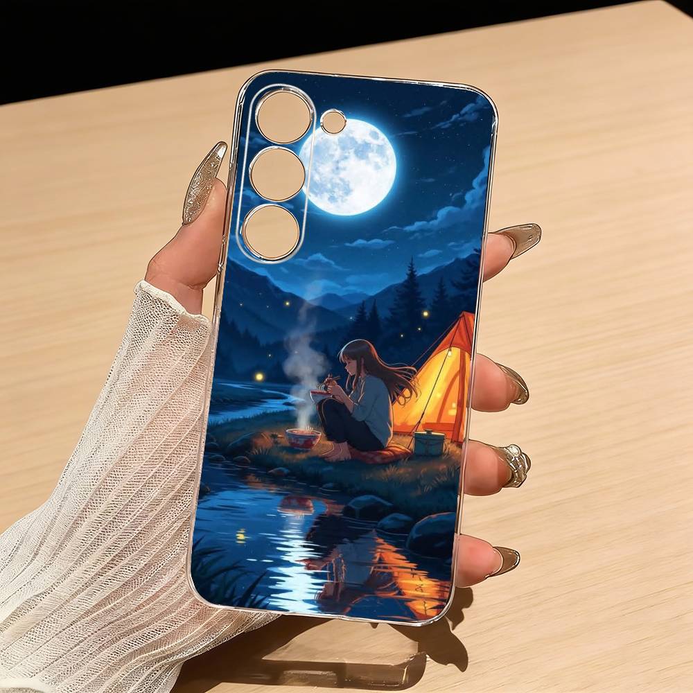 山と自然をテーマにしたアウトドアキャンプ用スマートフォンケー - Outdoor Camping Anime のレビューと価格