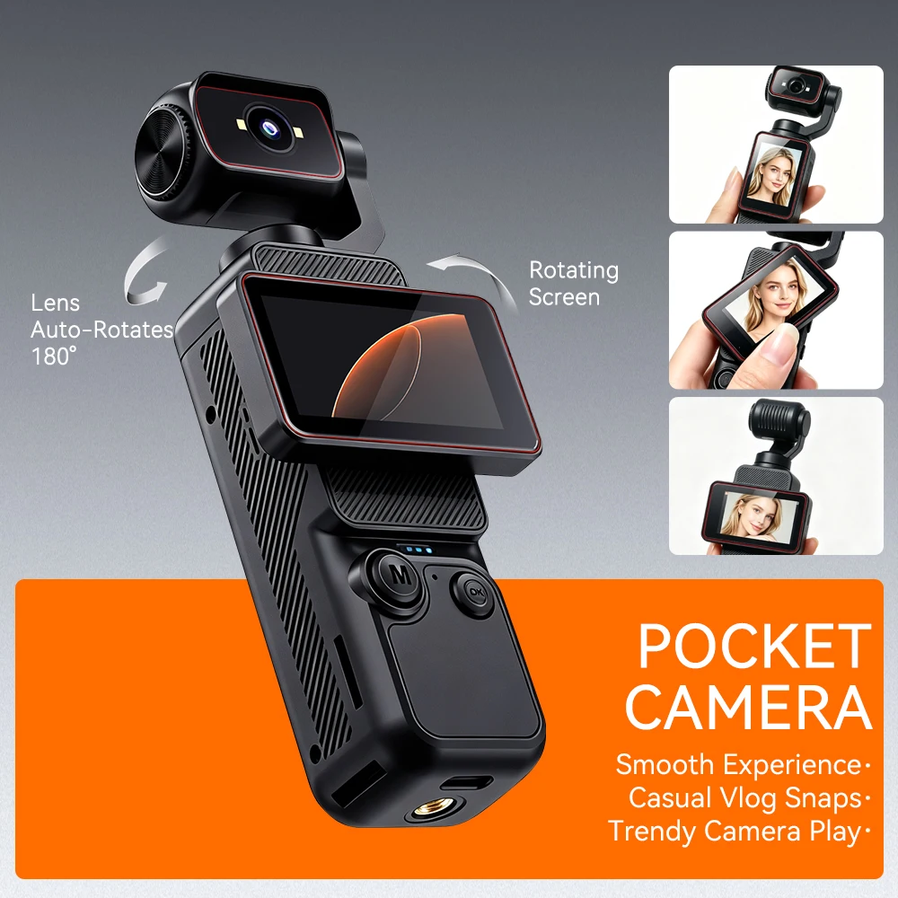 新しいポケットサイズのハンドヘルドVlogカメラ、270 ° - Outdoor Camping Japan のレビューと価格