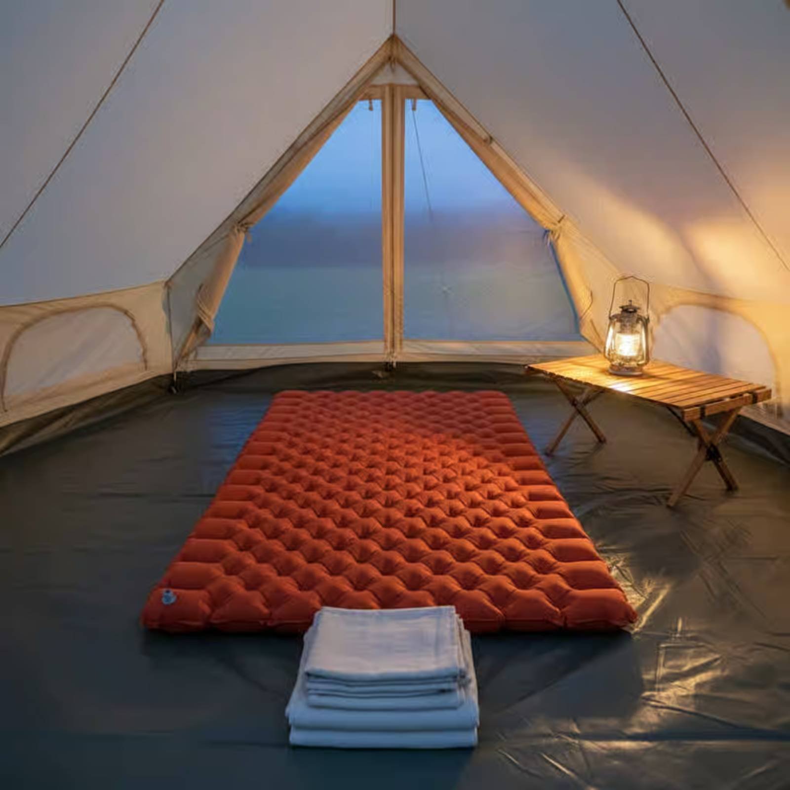 インフレータブルキャンプマットナイロン TPU インフレータ - Outdoor Camping Rugs のレビューと価格