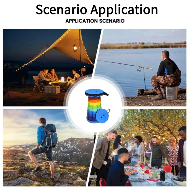 レインボー伸縮式キャンプスツール ポータブル 厚手 折りたた - Outdoor Camping Folding Chair のレビューと価格
