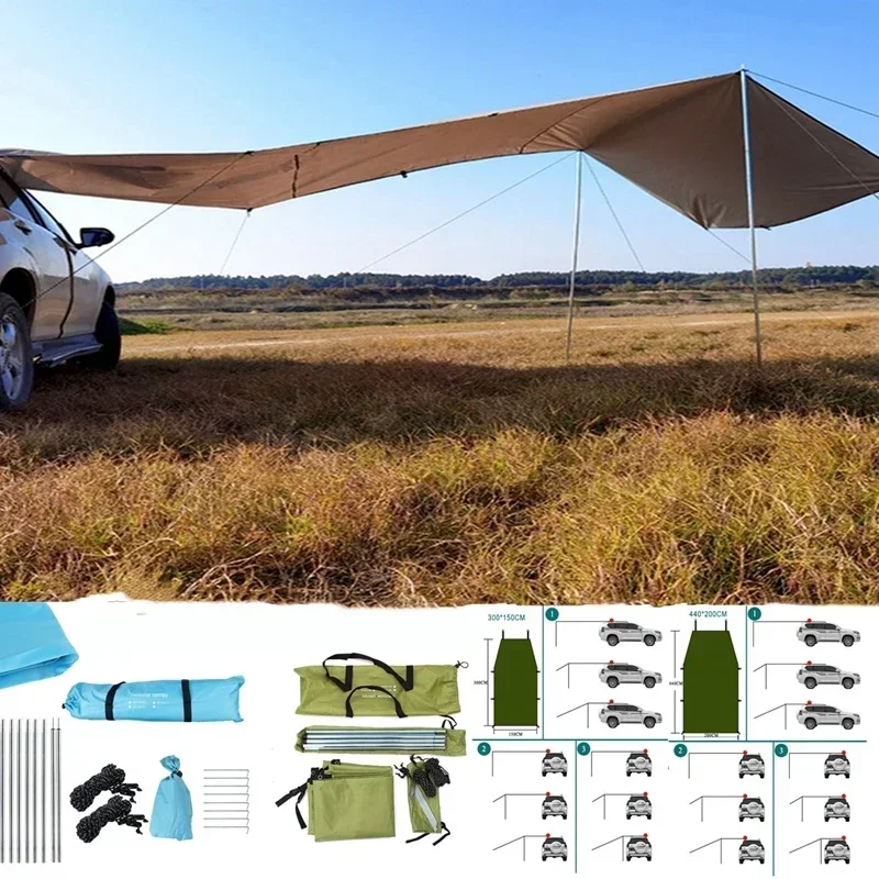 ポータブルカーシェルター,キャンプサイドシェルター,防水日よ - Outdoor Camping Jeep のレビューと価格