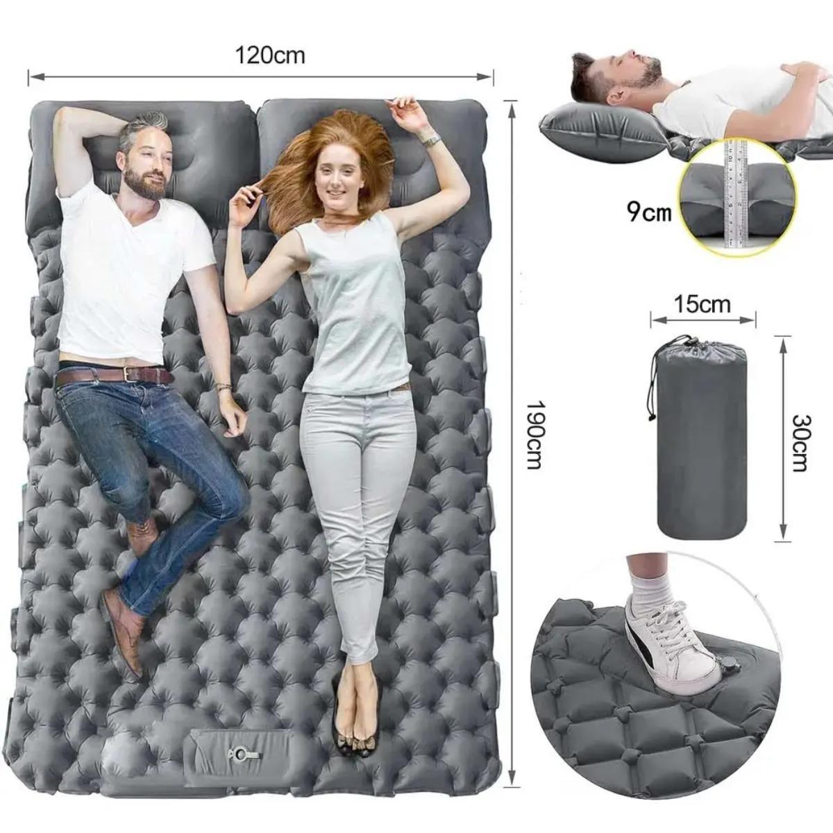 シングル＆ダブルインフレータブルエアマットレス、折りたたみ式 - Outdoor Camping Rugs のレビューと価格