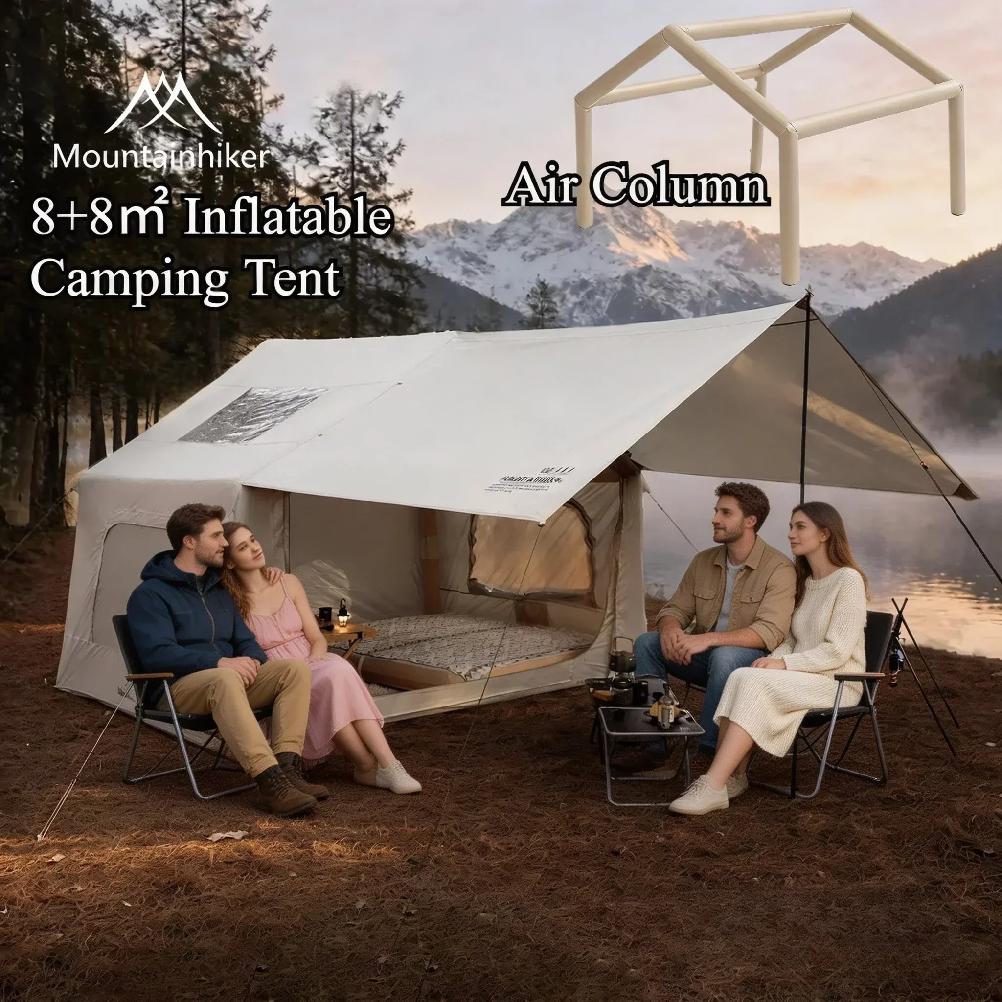 8+8 ㎡   マウンテンハイカー インフレータブルキャンプ - Outdoor Camping House のレビューと価格