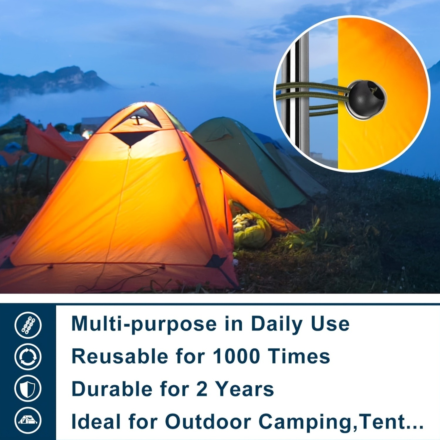 ボールバンジーコード、頑丈な弾性ボールタイダウンストラップ、 - Outdoor Camping Tarp のレビューと価格
