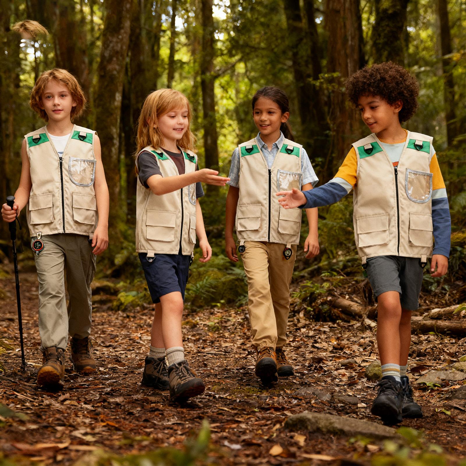 キッズカーゴベストノースリーブコスチュームジャケットアウトド - Outdoor Camping Kids Activities のレビューと価格
