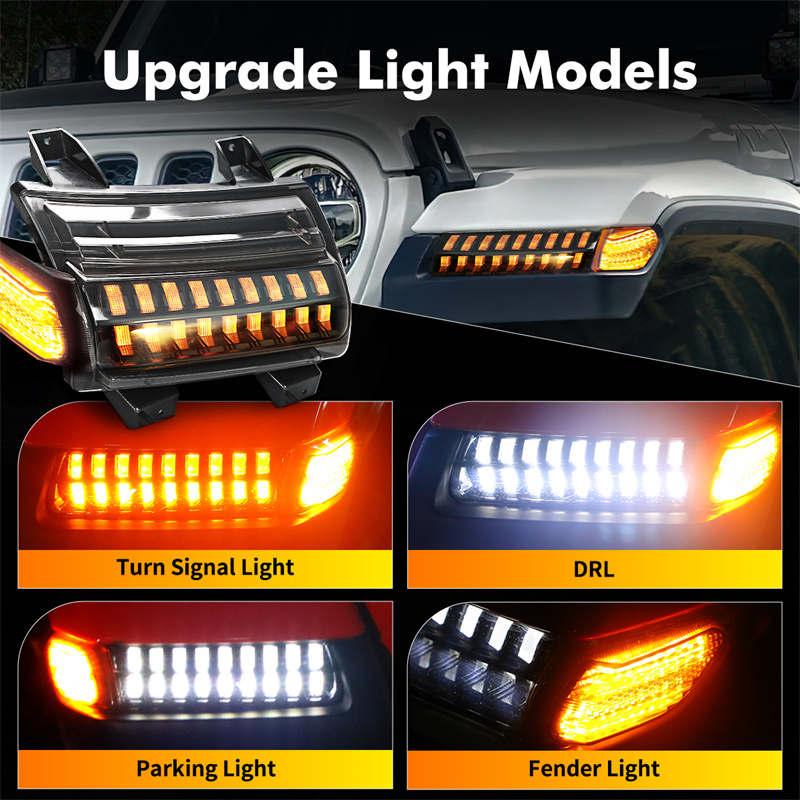 LEDターンシグナルライトDRL、サイドマーカーライトDRL - Outdoor Camping Jeep のレビューと価格