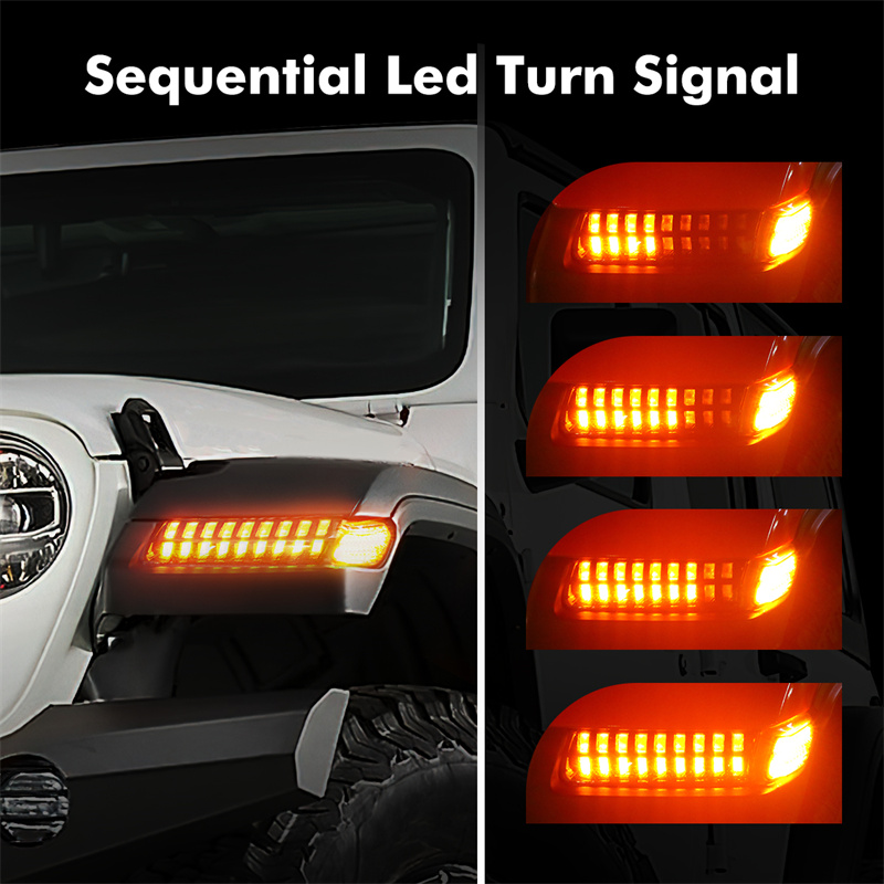LEDターンシグナルライトDRL、サイドマーカーライトDRL - Outdoor Camping Jeep のレビューと価格
