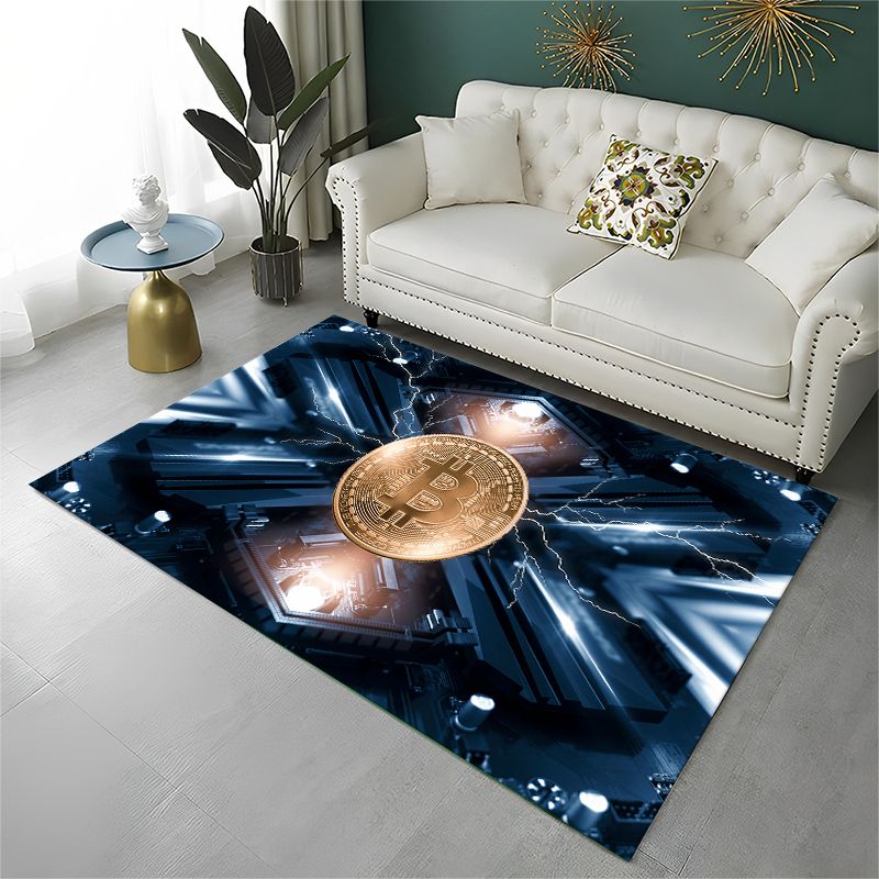 リッチなビットコインゴールドコイン柄の大判ラグ、滑り止め耐久 - Outdoor Camping Mats Large のレビューと価格