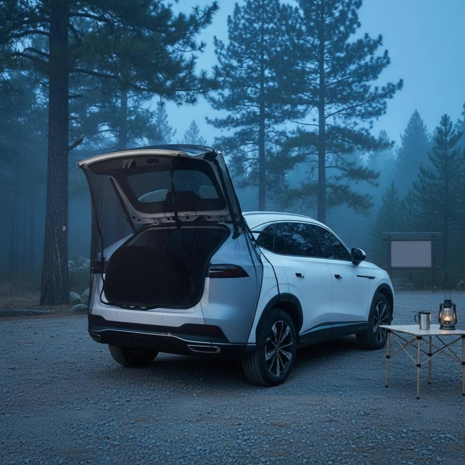 高密度メッシュ製屋外蚊帳、ポータブルSUVリアテントカバー、 - Outdoor Camping Car Tent のレビューと価格