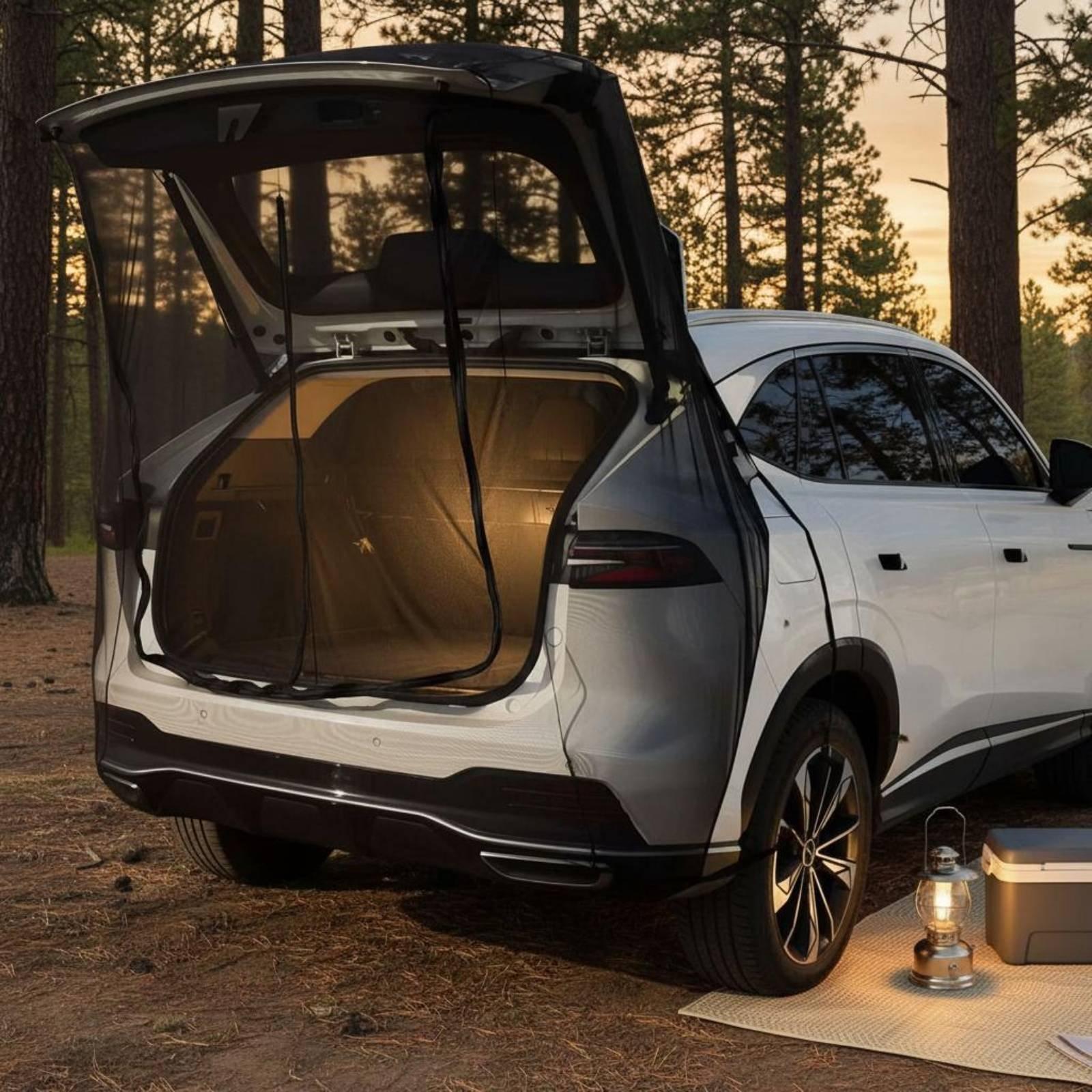 高密度メッシュ製屋外蚊帳、ポータブルSUVリアテントカバー、 - Outdoor Camping Car Tent のレビューと価格