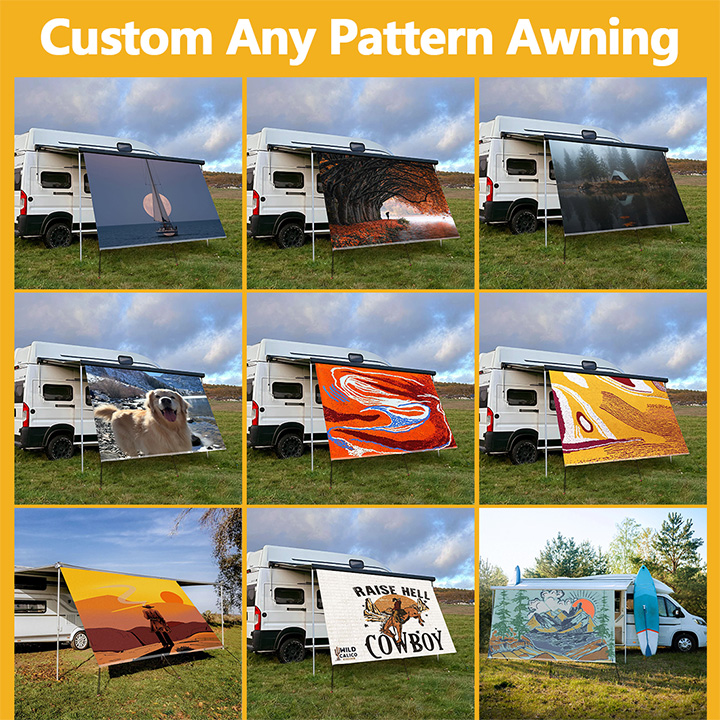 カスタムパターンUV耐性四季対応キャンプタープポータブルRV - Outdoor Camping Tarp のレビューと価格