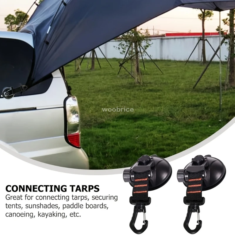 1/8 個車のテント吸盤屋外キャンプロープ強力な吸盤バックル - Outdoor Camping Tarp のレビューと価格