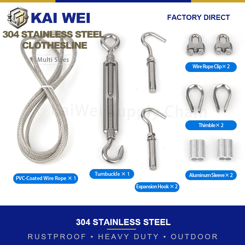 KAIWEI PVCコーティング304ステンレス鋼ワイヤーロ - Camping Rope のレビューと価格