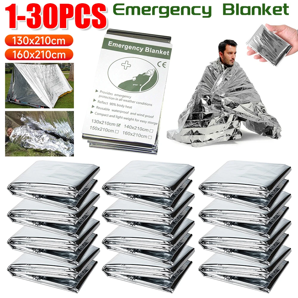 1-30 個緊急ブランケット屋外生き残る応急処置レスキューキ - Outdoor Camping Mat Waterproof のレビューと価格